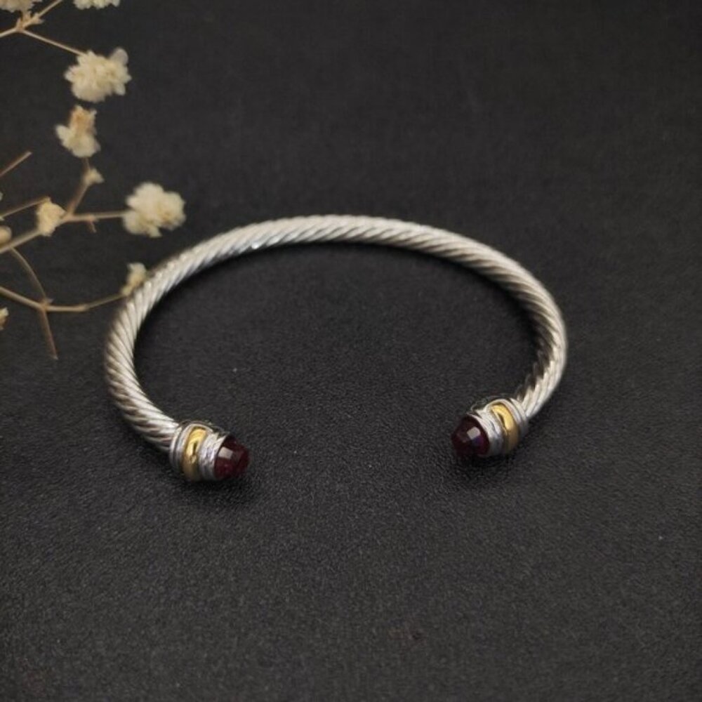 David Yurman Cable Classics Red Topaz Bracelet DYSZ-032 - Picture 1 of 4